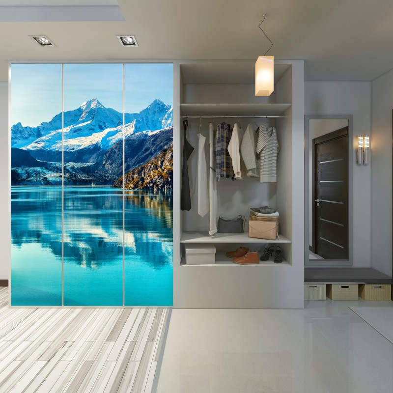 Naklejka na szafę spokojne turkusowe jezioro górskie – Wallissimo® Naklejka na szafę spokojne turkusowe jezioro górskie – Wallissimo®