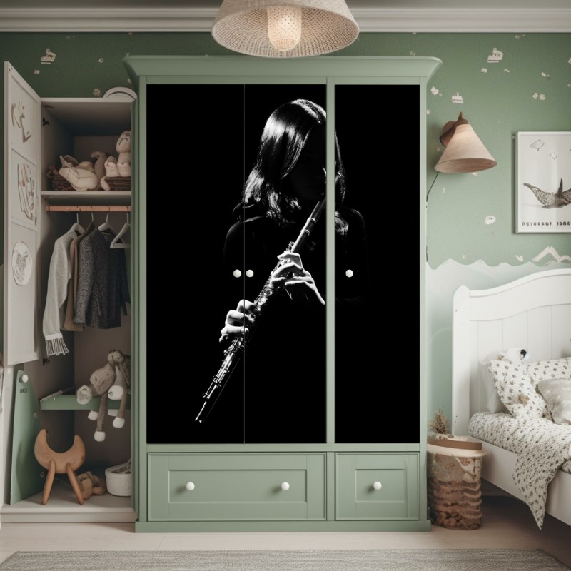 Naklejka na szafę ręcznie rysowany wzór róż – Wallissimo®