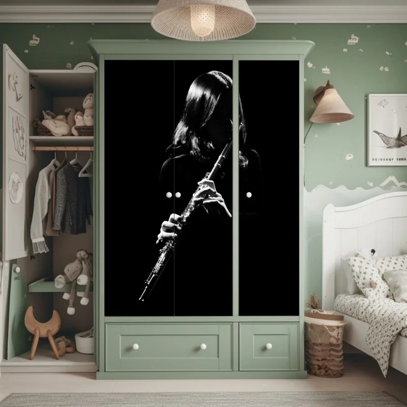 Naklejka na szafę delikatny różowy wzór liści – Wallissimo®