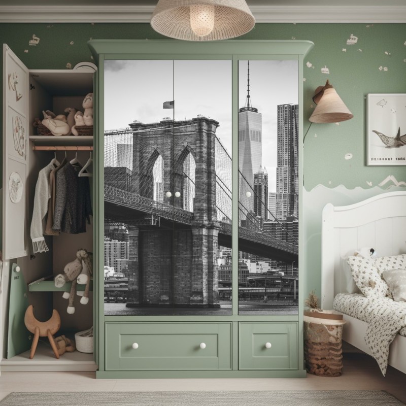 Naklejka na szafę zielony aloes na różowym tle – Wallissimo®