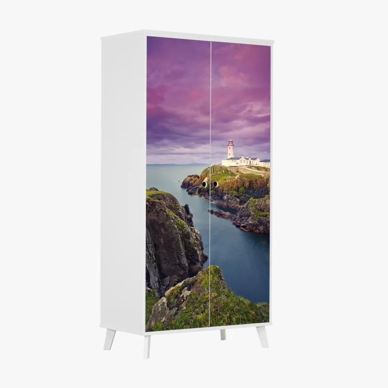 Naklejka na szafę vintage tropikalny wzór z liśćmi – Wallissimo®