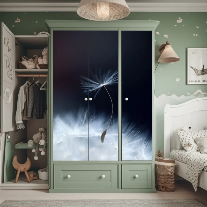 Naklejka na szafę żywy zachód słońca z palmami – Wallissimo®