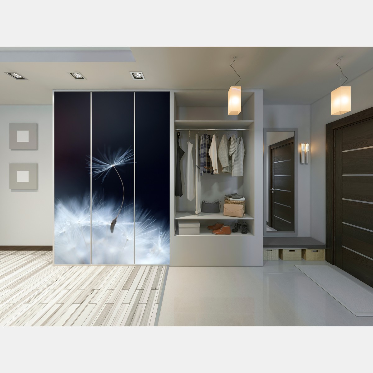 Naklejka na szafę delikatne zbliżenie nasiona dmuchawca – Wallissimo® Naklejka na szafę delikatne zbliżenie nasiona dmuchawca – Wallissimo®