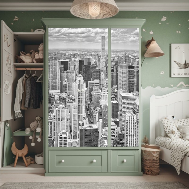 Naklejka na szafę botaniczny rysunek kwiatowy – Wallissimo®