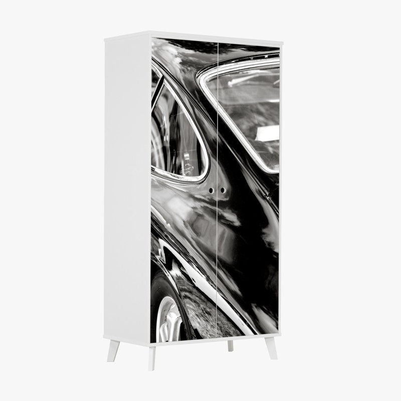 Naklejka na szafę abstrakcyjna stalowa konstrukcja mostu w perspektywie – Wallissimo®