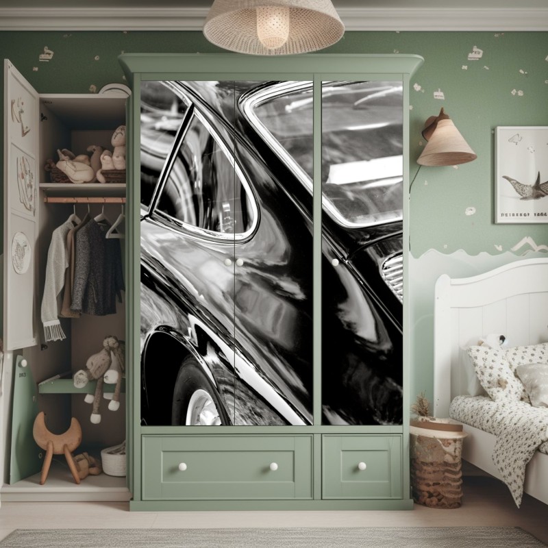 Naklejka na szafę abstrakcyjna stalowa konstrukcja mostu w perspektywie – Wallissimo®