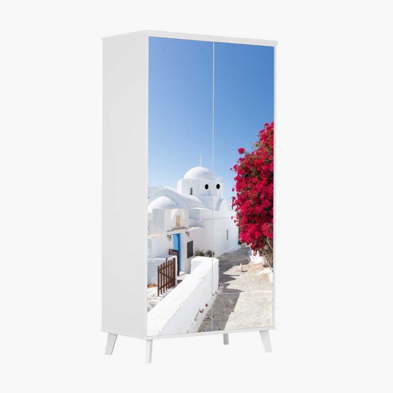 Naklejka na szafę mglista górska panorama – Wallissimo®