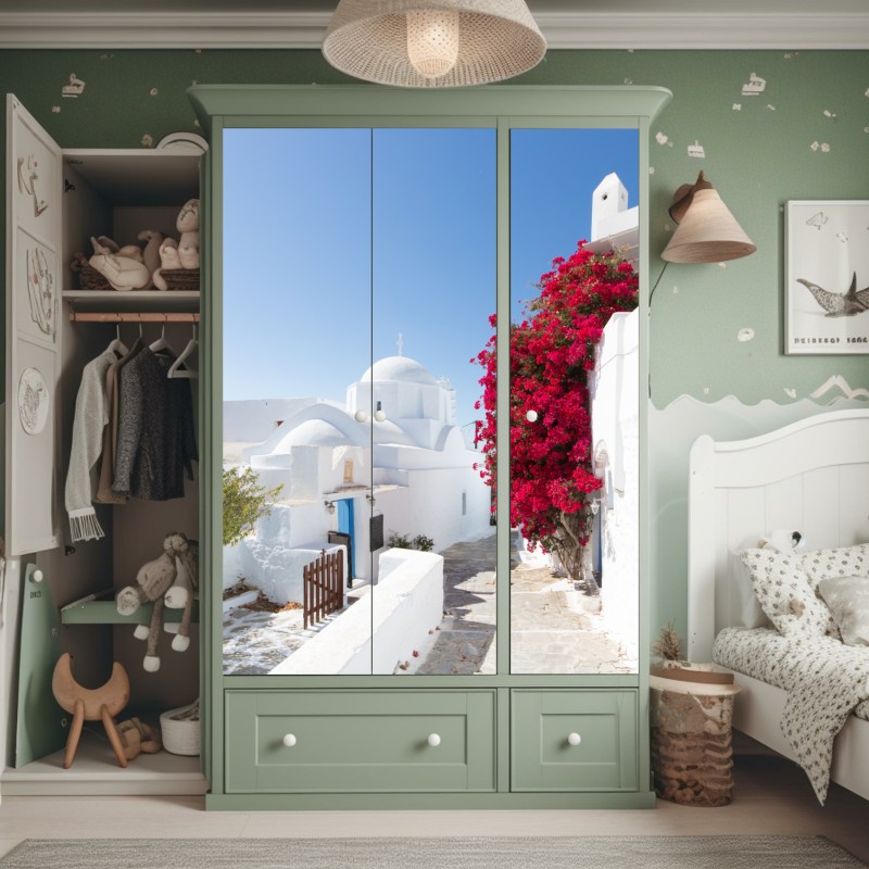 Naklejka na szafę mglista górska panorama – Wallissimo®