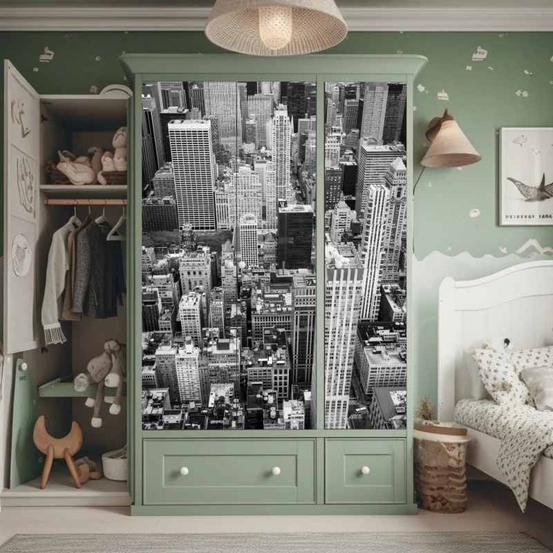 Naklejka na szafę beżowa tekstura marmuru – Wallissimo®