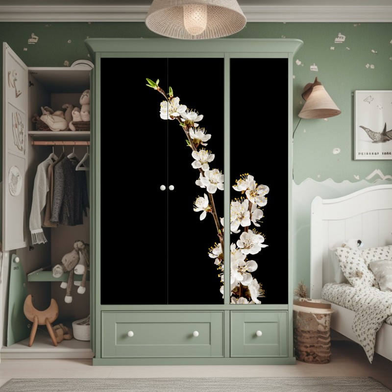 Naklejka na szafę delikatny dmuchawiec na ciemnym tle – Wallissimo®