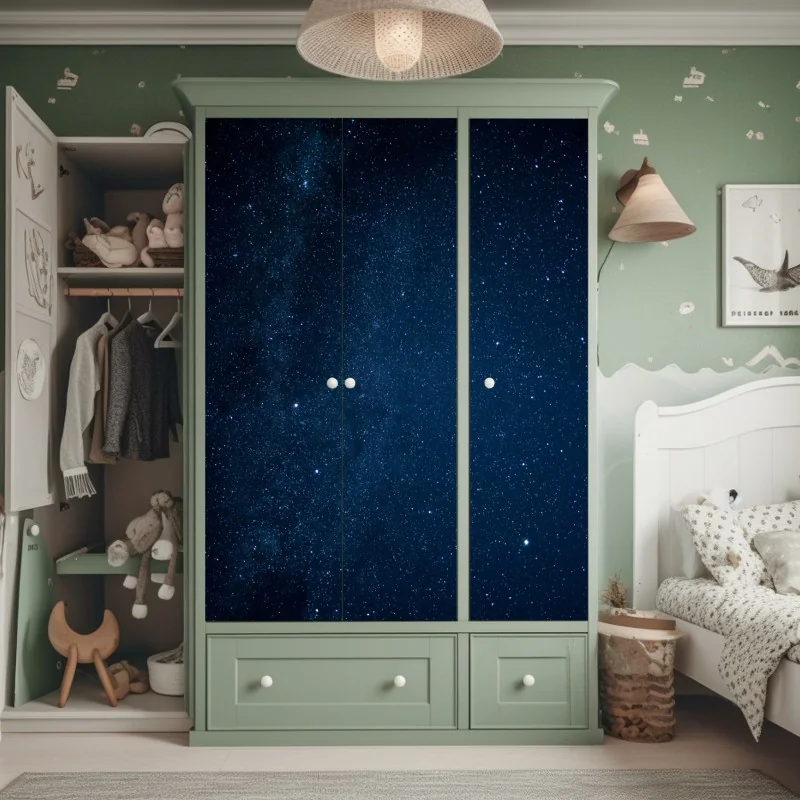 Naklejka na szafę spokojne jezioro z górskim odbiciem – Wallissimo®