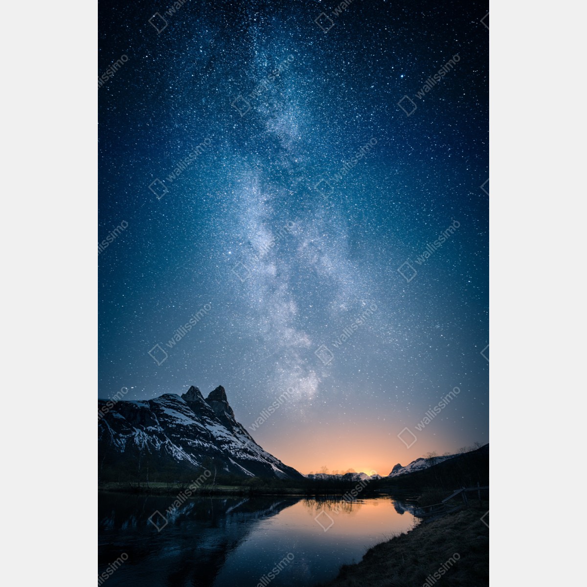 Naklejka na szafę droga mleczna nad górskim odbiciem – Wallissimo® Naklejka na szafę droga mleczna nad górskim odbiciem – Wallissimo®