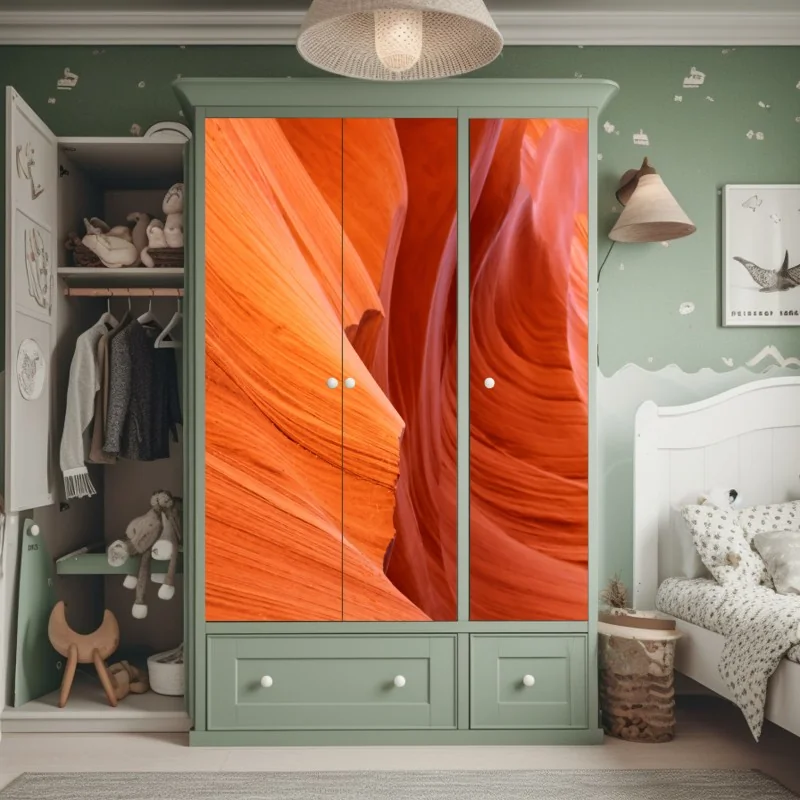 Naklejka na szafę tropikalny wzór z liśćmi monstery – Wallissimo®