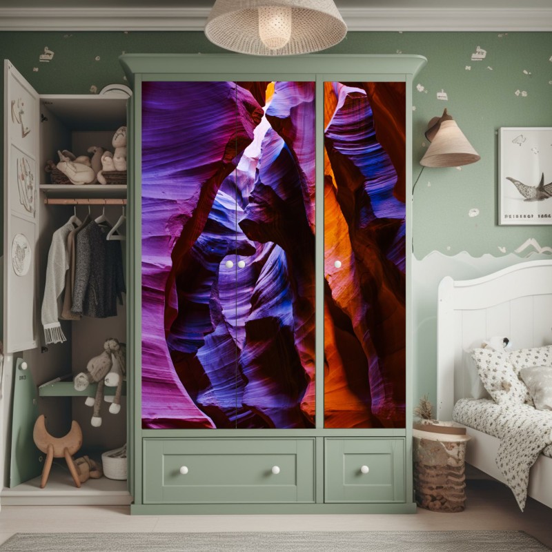 Naklejka na szafę mchowa leśna ścieżka – Wallissimo®