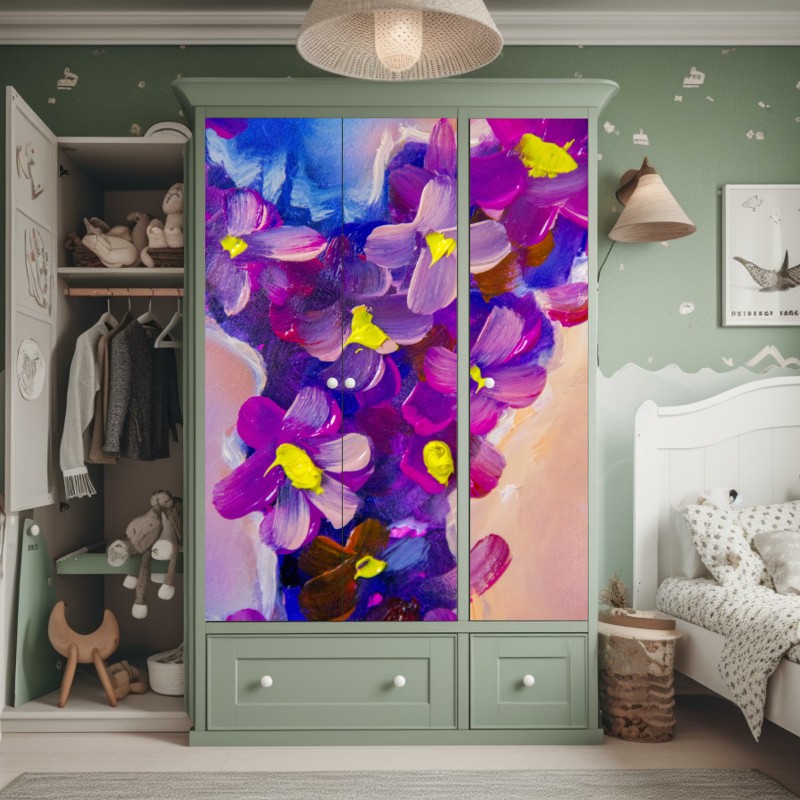 Naklejka na szafę żywa różowa akwarelowa plama – Wallissimo®