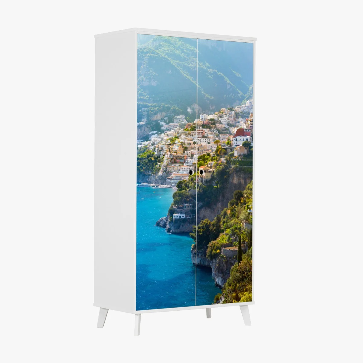 Naklejka na szafę Positano nadmorski krajobraz z klifu – Wallissimo® Naklejka na szafę Positano nadmorski krajobraz z klifu – Wallissimo®