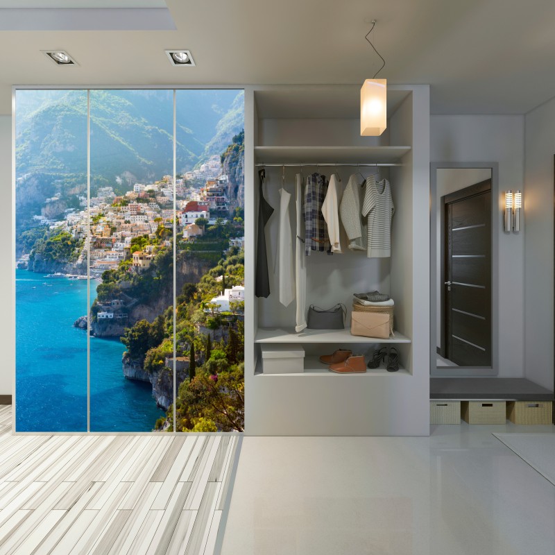 Naklejka na szafę Positano nadmorski krajobraz z klifu – Wallissimo® Naklejka na szafę Positano nadmorski krajobraz z klifu – Wallissimo®