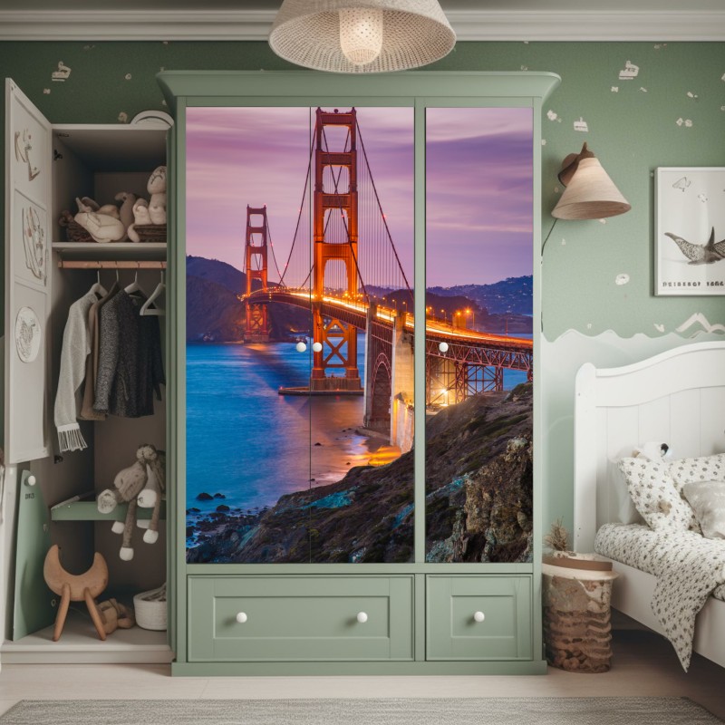 Naklejka na szafę vintage tropikalny wzór z liśćmi – Wallissimo®