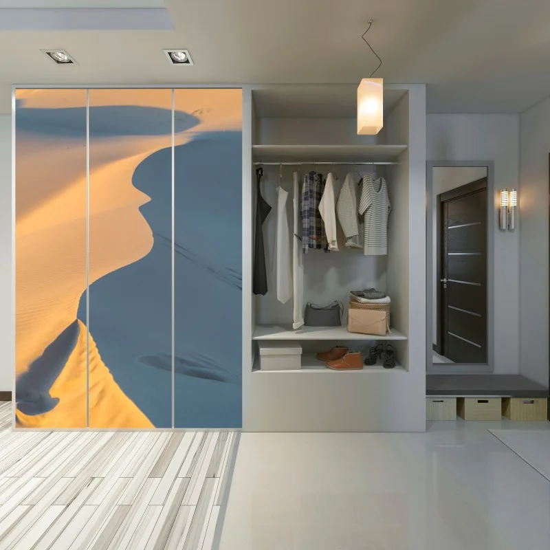 Naklejka na szafę złote krzywizny wydm – Wallissimo® Naklejka na szafę złote krzywizny wydm – Wallissimo®