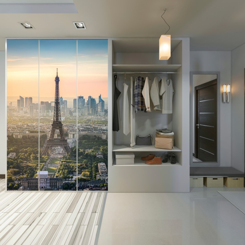 Naklejka na szafę Paryż panorama z Wieżą Eiffla – Wallissimo® Naklejka na szafę Paryż panorama z Wieżą Eiffla – Wallissimo®