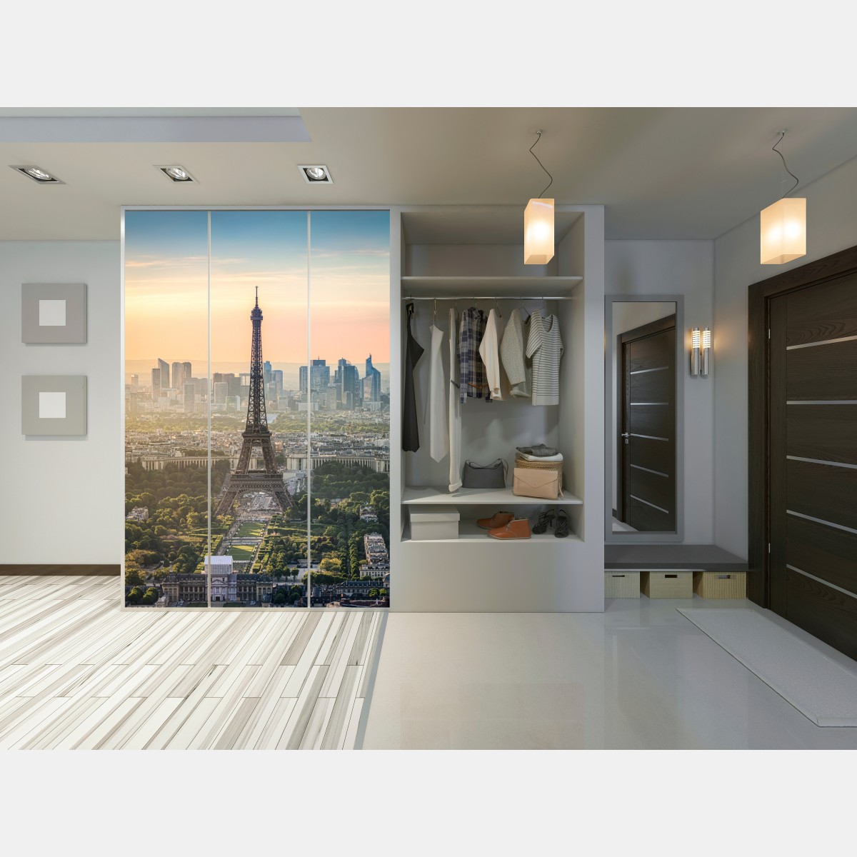 Naklejka na szafę Paryż panorama z Wieżą Eiffla – Wallissimo® Naklejka na szafę Paryż panorama z Wieżą Eiffla – Wallissimo®