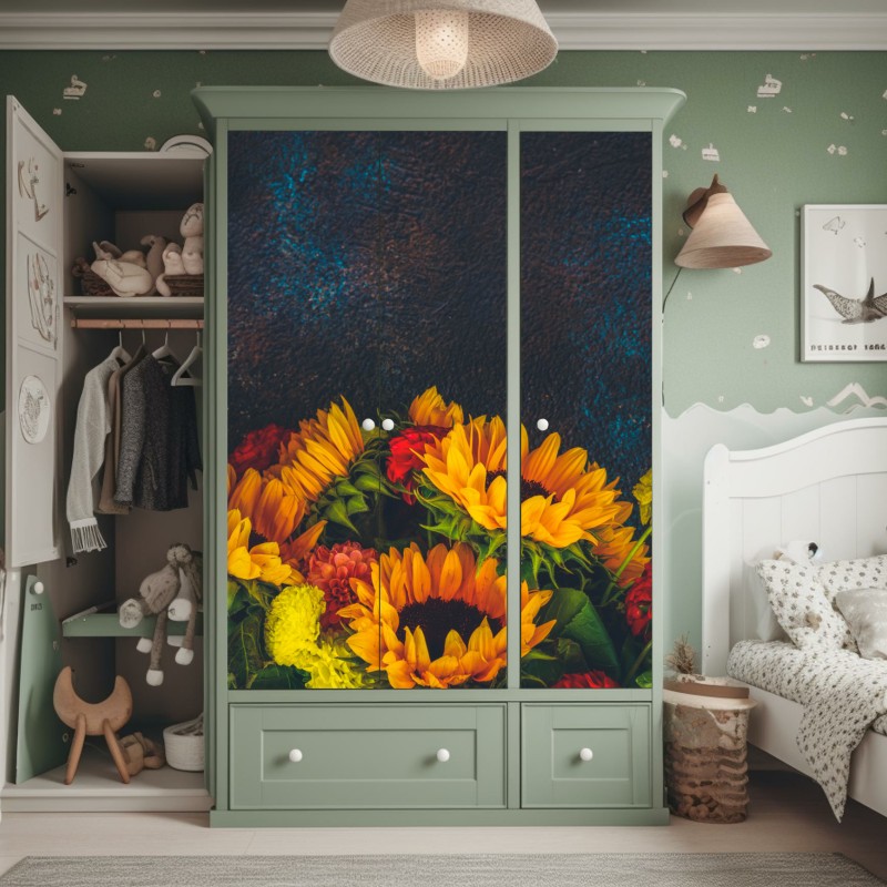 Naklejka na szafę zielona marmurowa faktura abstrakcyjna – Wallissimo®