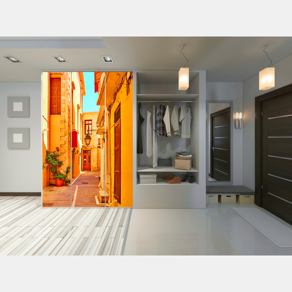 Naklejka na szafę słoneczna żółta uliczka w Rethymno, Kreta – Wallissimo® Naklejka na szafę słoneczna żółta uliczka w Rethymno, Kreta – Wallissimo®