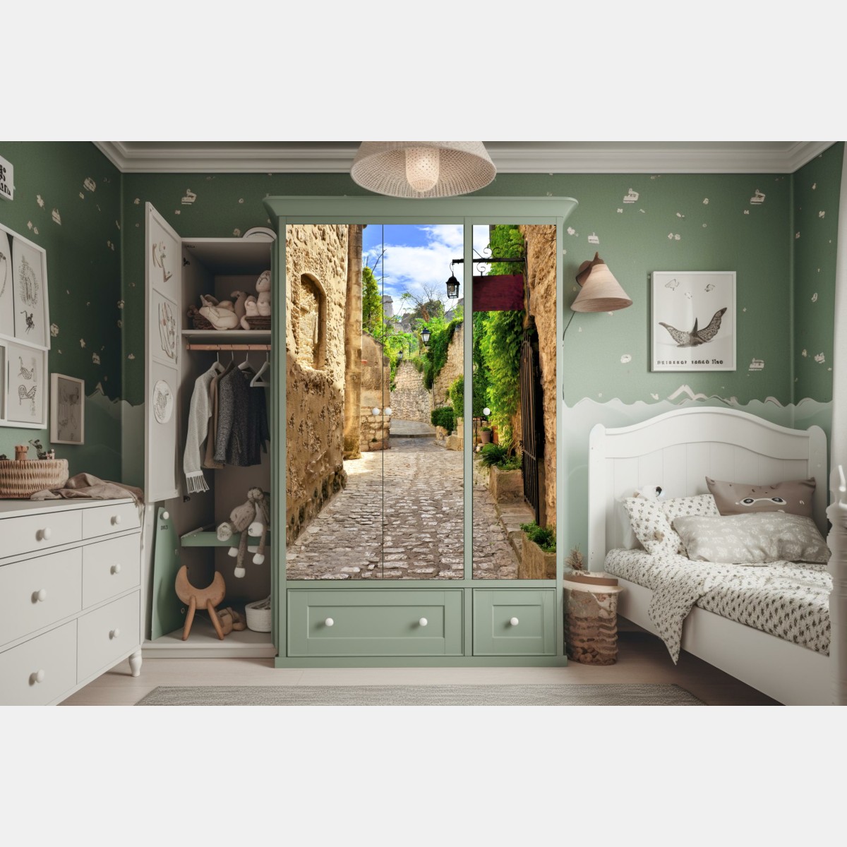 Naklejka na szafę urocza brukowana uliczka w Les Baux de Provence – Wallissimo® Naklejka na szafę urocza brukowana uliczka w Les Baux de Provence – Wallissimo®