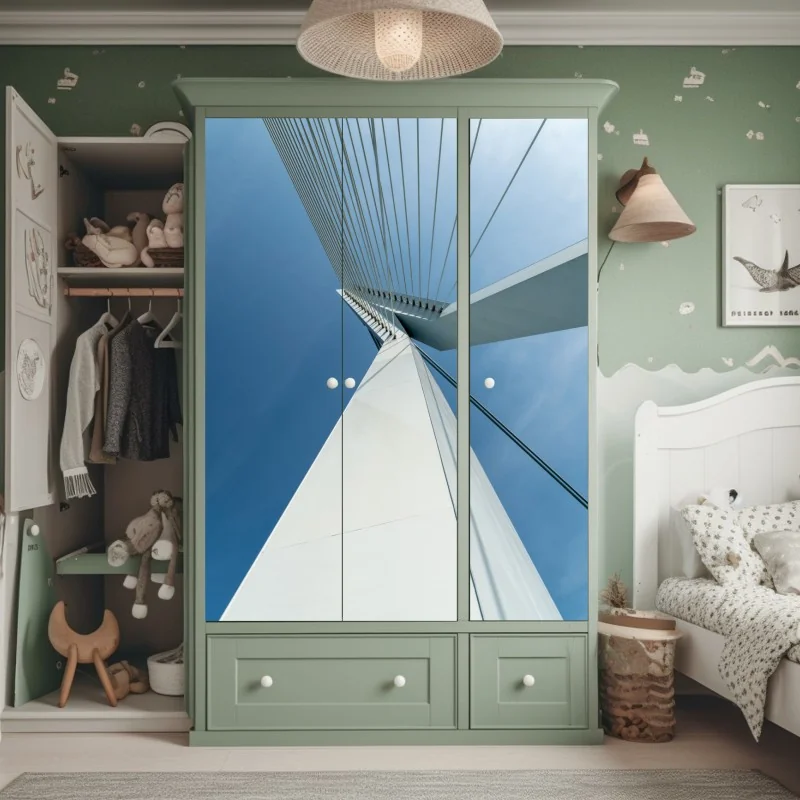 Naklejka na szafę zielona marmurowa faktura abstrakcyjna – Wallissimo®