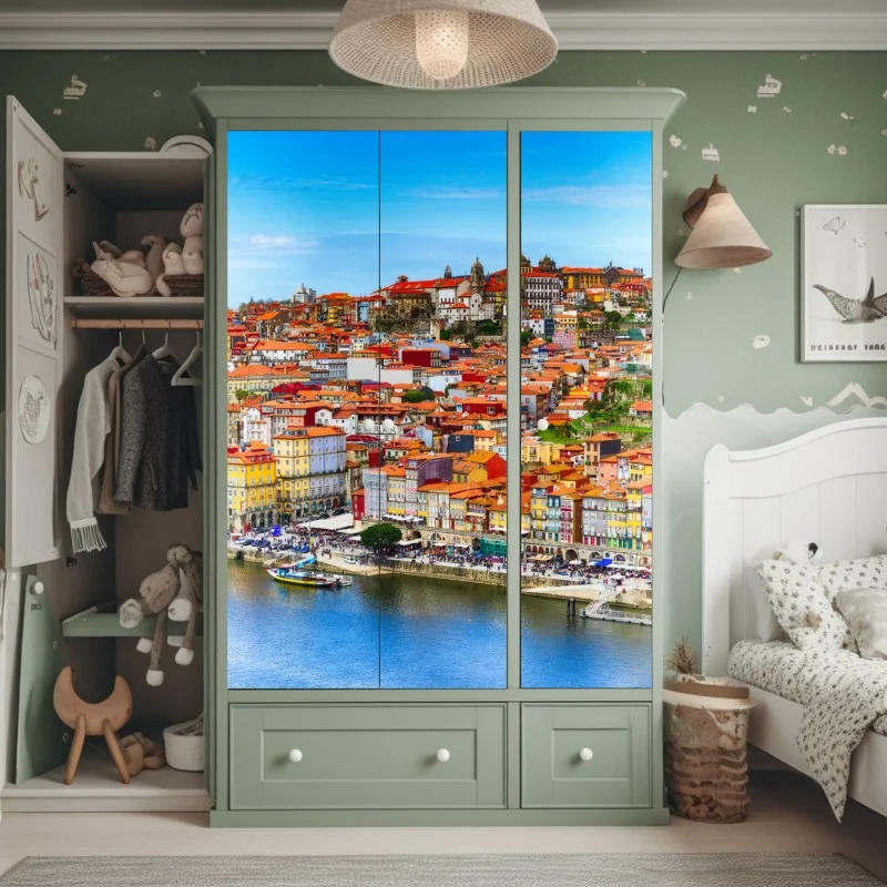 Naklejka na szafę ciemnoszary marmur ze złotymi żyłami – Wallissimo®