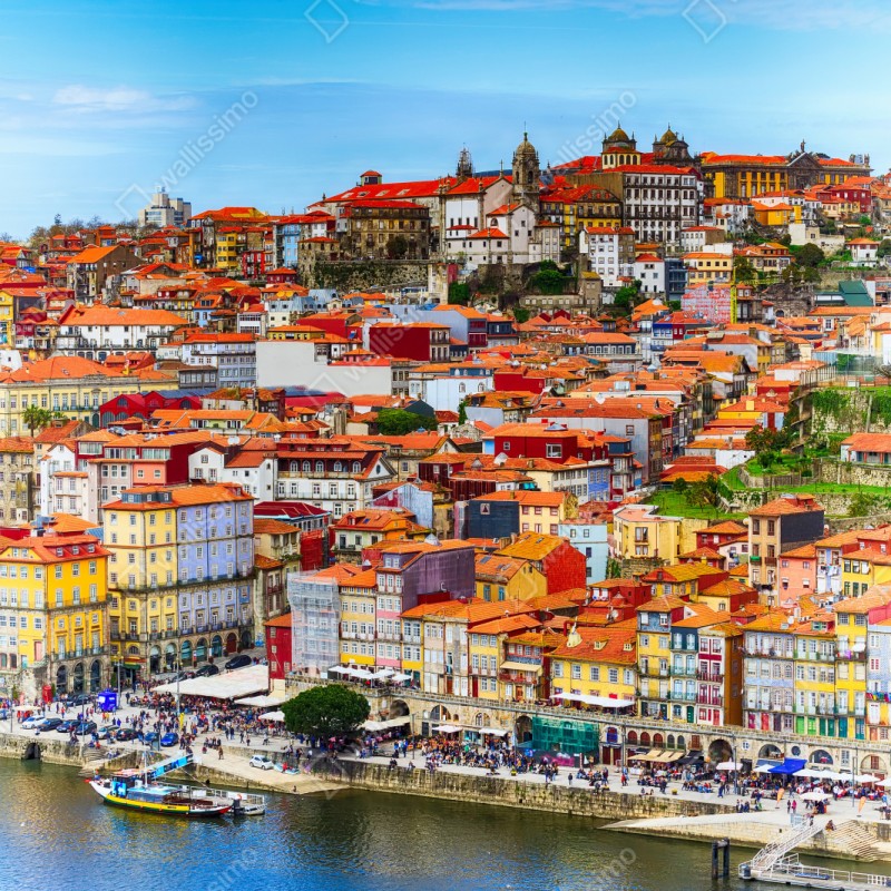 Naklejka na szafę Porto barwny widok nadbrzeża – Wallissimo® Naklejka na szafę Porto barwny widok nadbrzeża – Wallissimo®