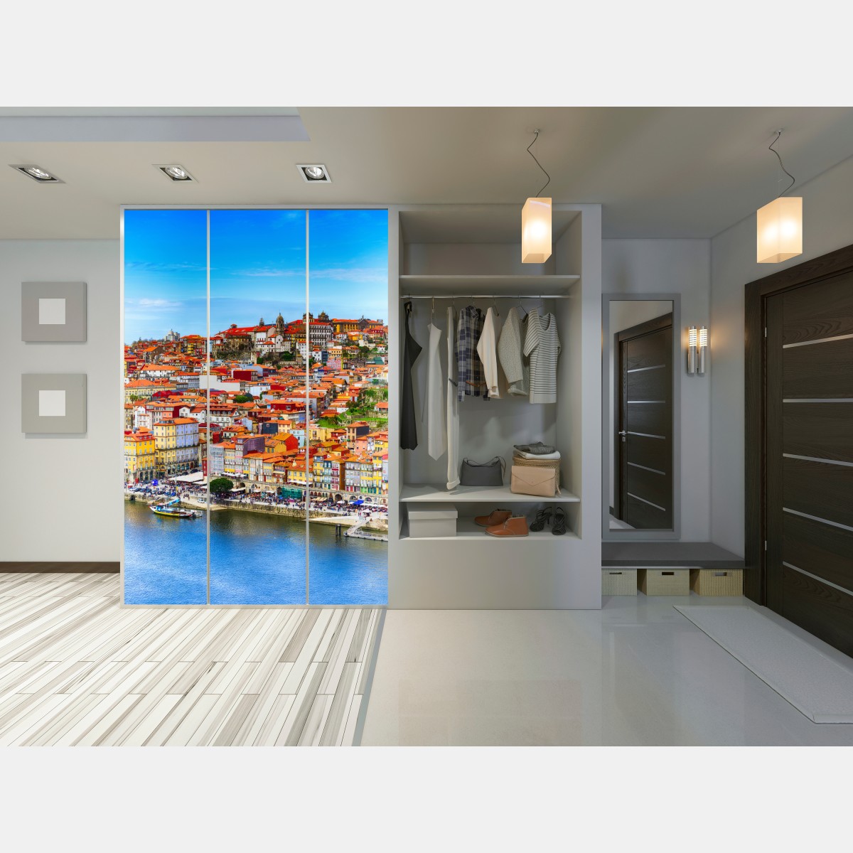 Naklejka na szafę Porto barwny widok nadbrzeża – Wallissimo® Naklejka na szafę Porto barwny widok nadbrzeża – Wallissimo®