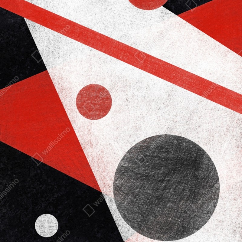 Naklejka na szafę geometryczna abstrakcja w czerwieni i czerni – Wallissimo® Naklejka na szafę geometryczna abstrakcja w czerwieni i czerni – Wallissimo®