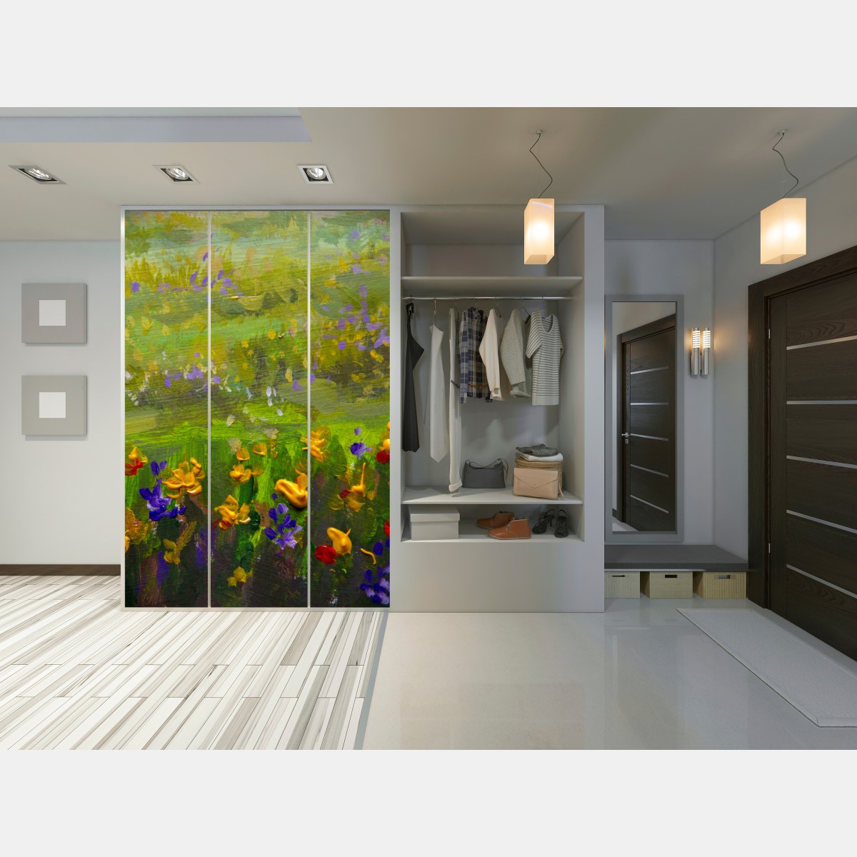 Naklejka na szafę żywa łąka obraz olejny zbliżenie – Wallissimo® Naklejka na szafę żywa łąka obraz olejny zbliżenie – Wallissimo®