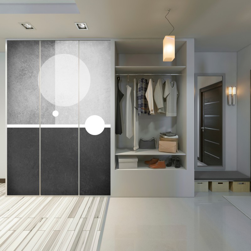 Naklejka na szafę minimalistyczna kompozycja geometryczna – Wallissimo® Naklejka na szafę minimalistyczna kompozycja geometryczna – Wallissimo®