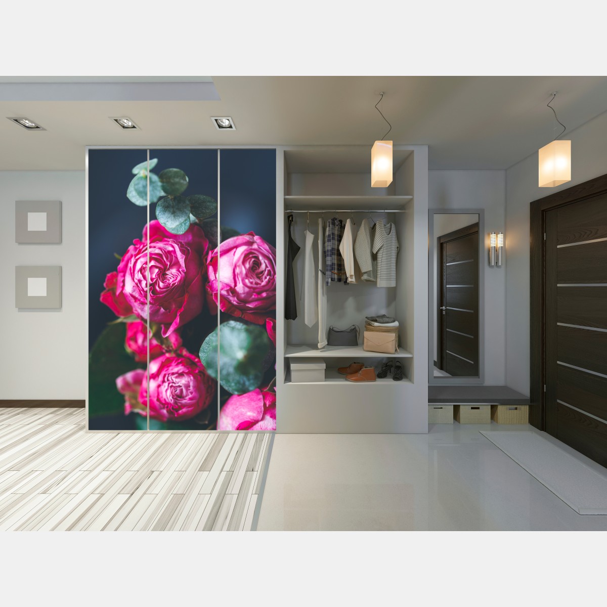 Naklejka na szafę różany bukiet makro – Wallissimo® Naklejka na szafę różany bukiet makro – Wallissimo®
