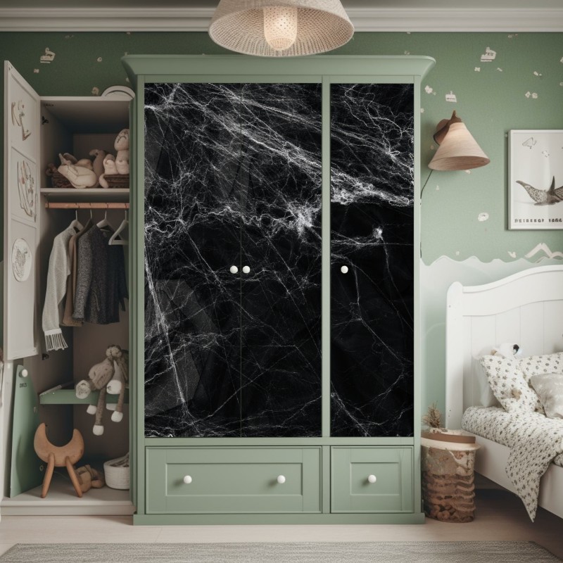 Naklejka na szafę głęboka niebieska tekstura marmuru – Wallissimo®