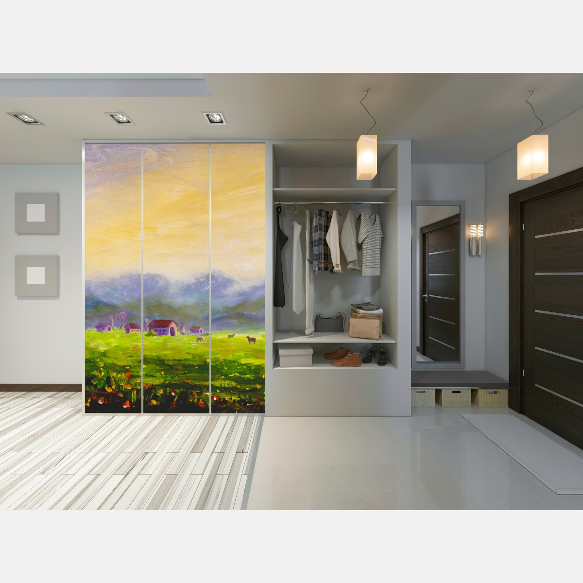 Naklejka na szafę świt nad letnią łąką – Wallissimo® Naklejka na szafę świt nad letnią łąką – Wallissimo®