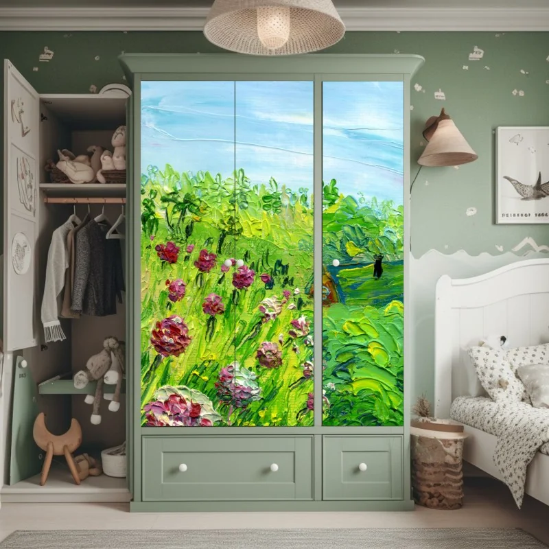 Naklejka na szafę delikatne białe storczyki na stonowanym tle – Wallissimo®