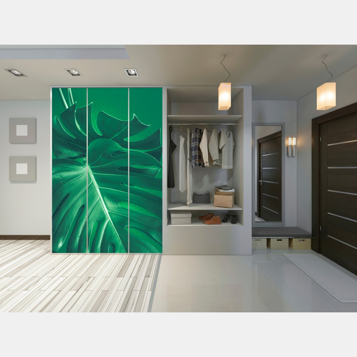 Naklejka na szafę bujny liść monstery zbliżenie – Wallissimo® Naklejka na szafę bujny liść monstery zbliżenie – Wallissimo®