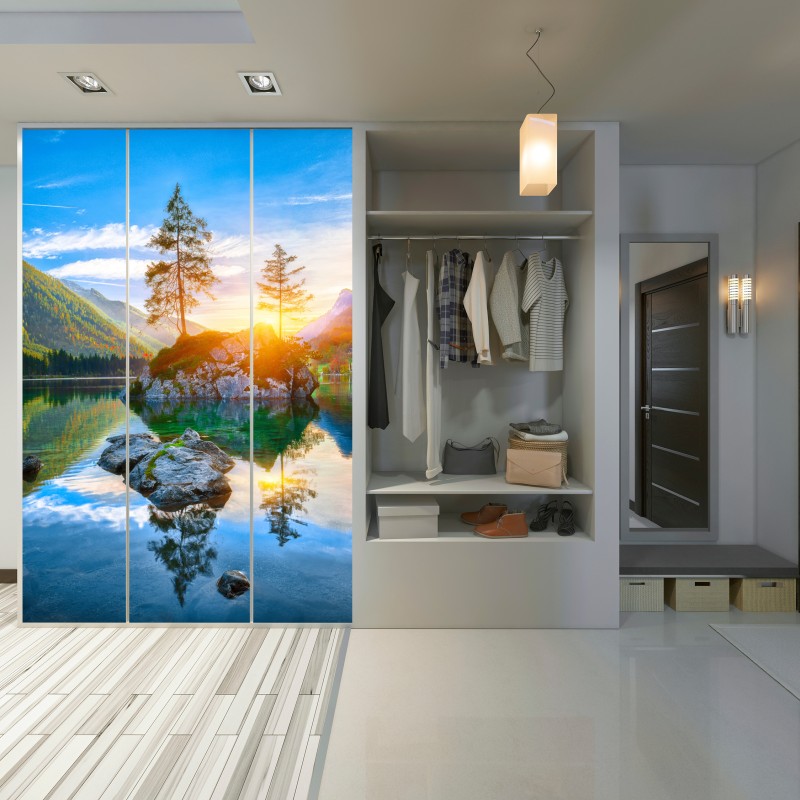 Naklejka na szafę zachód słońca nad Hintersee – Wallissimo® Naklejka na szafę zachód słońca nad Hintersee – Wallissimo®