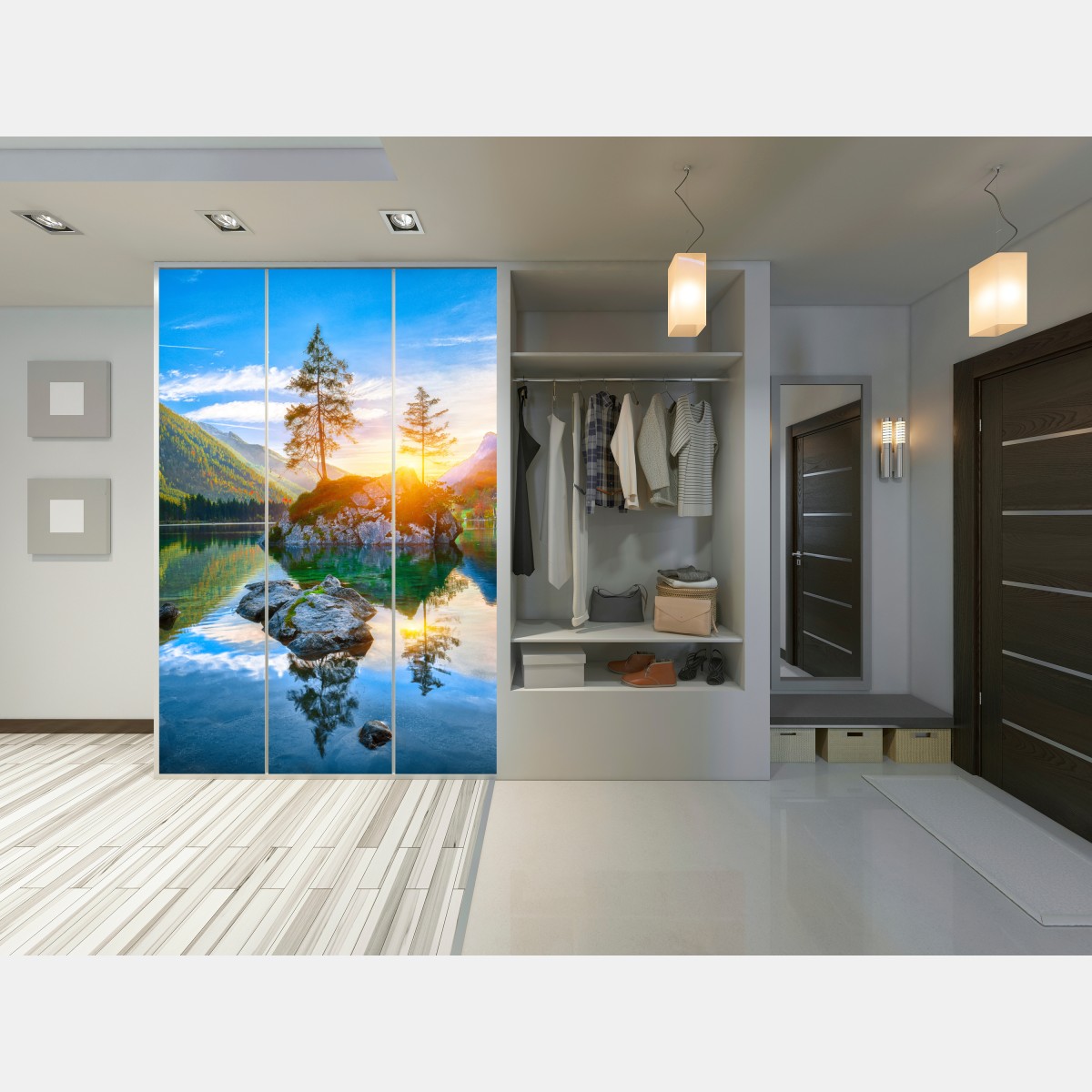 Naklejka na szafę zachód słońca nad Hintersee – Wallissimo® Naklejka na szafę zachód słońca nad Hintersee – Wallissimo®