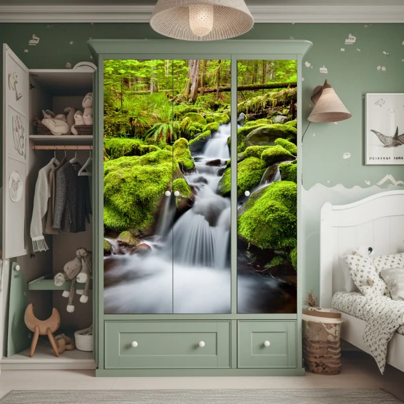 Naklejka na szafę ręcznie rysowany wzór róż – Wallissimo®