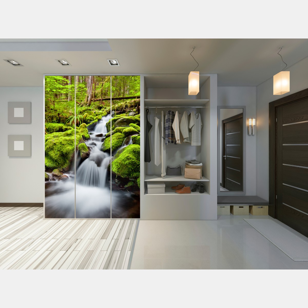 Naklejka na szafę mechowy strumień przy Sol Duc Falls – Wallissimo® Naklejka na szafę mechowy strumień przy Sol Duc Falls – Wallissimo®