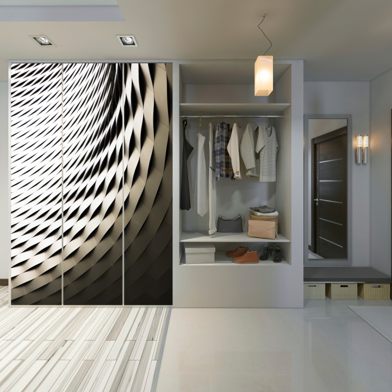 Naklejka na szafę nowoczesny geometryczny wzór architektoniczny – Wallissimo® Naklejka na szafę nowoczesny geometryczny wzór architektoniczny – Wallissimo®