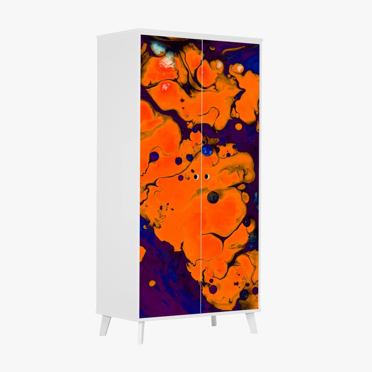 Naklejka na szafę intensywny pomarańczowy przepływ – Wallissimo® Naklejka na szafę intensywny pomarańczowy przepływ – Wallissimo®