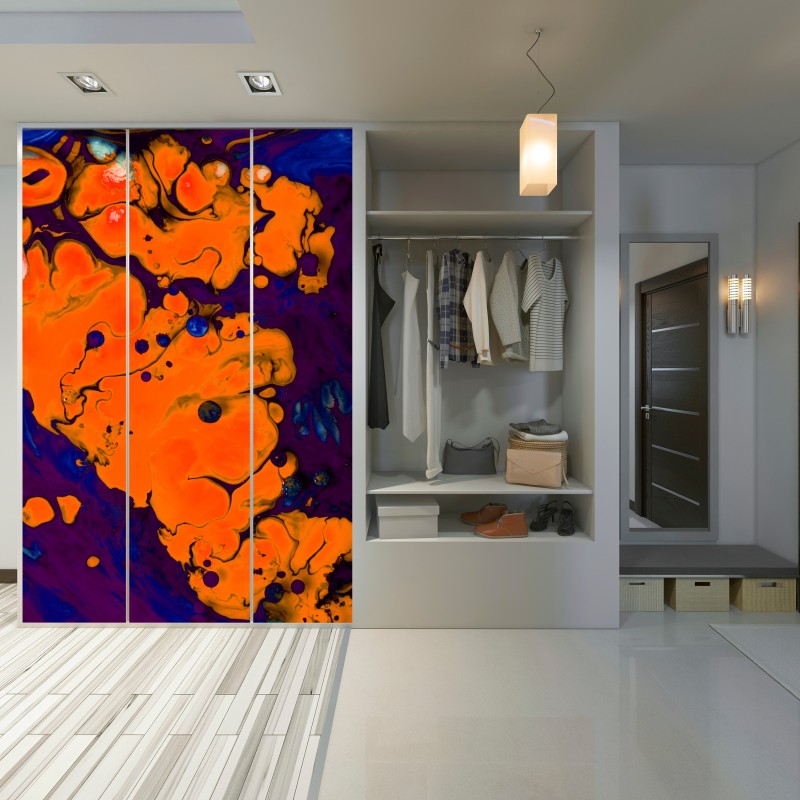 Naklejka na szafę intensywny pomarańczowy przepływ – Wallissimo® Naklejka na szafę intensywny pomarańczowy przepływ – Wallissimo®