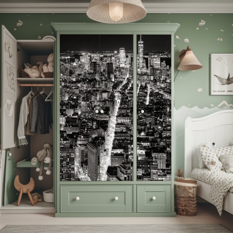 Naklejka na szafę pastelowy pop-artowy portret piękna – Wallissimo®