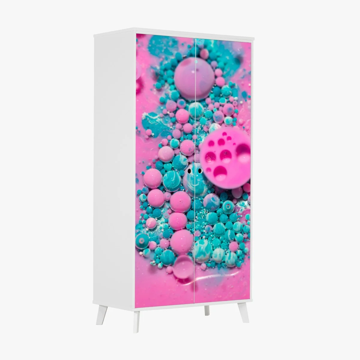 Naklejka na szafę różowy i turkusowy marmur abstrakcyjny – Wallissimo® Naklejka na szafę różowy i turkusowy marmur abstrakcyjny – Wallissimo®