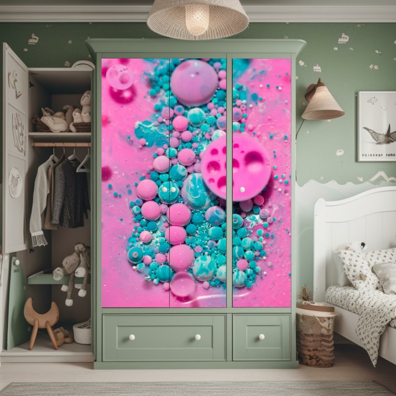 Naklejka na szafę ręcznie rysowany wzór róż – Wallissimo®